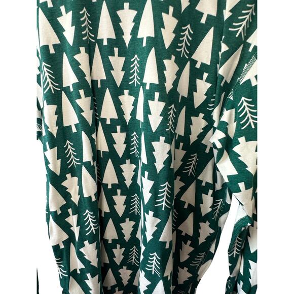 Hanna Andersson Green & White Christmas Tree Print Pajama Shirt  XL New - Picture 3 of 5